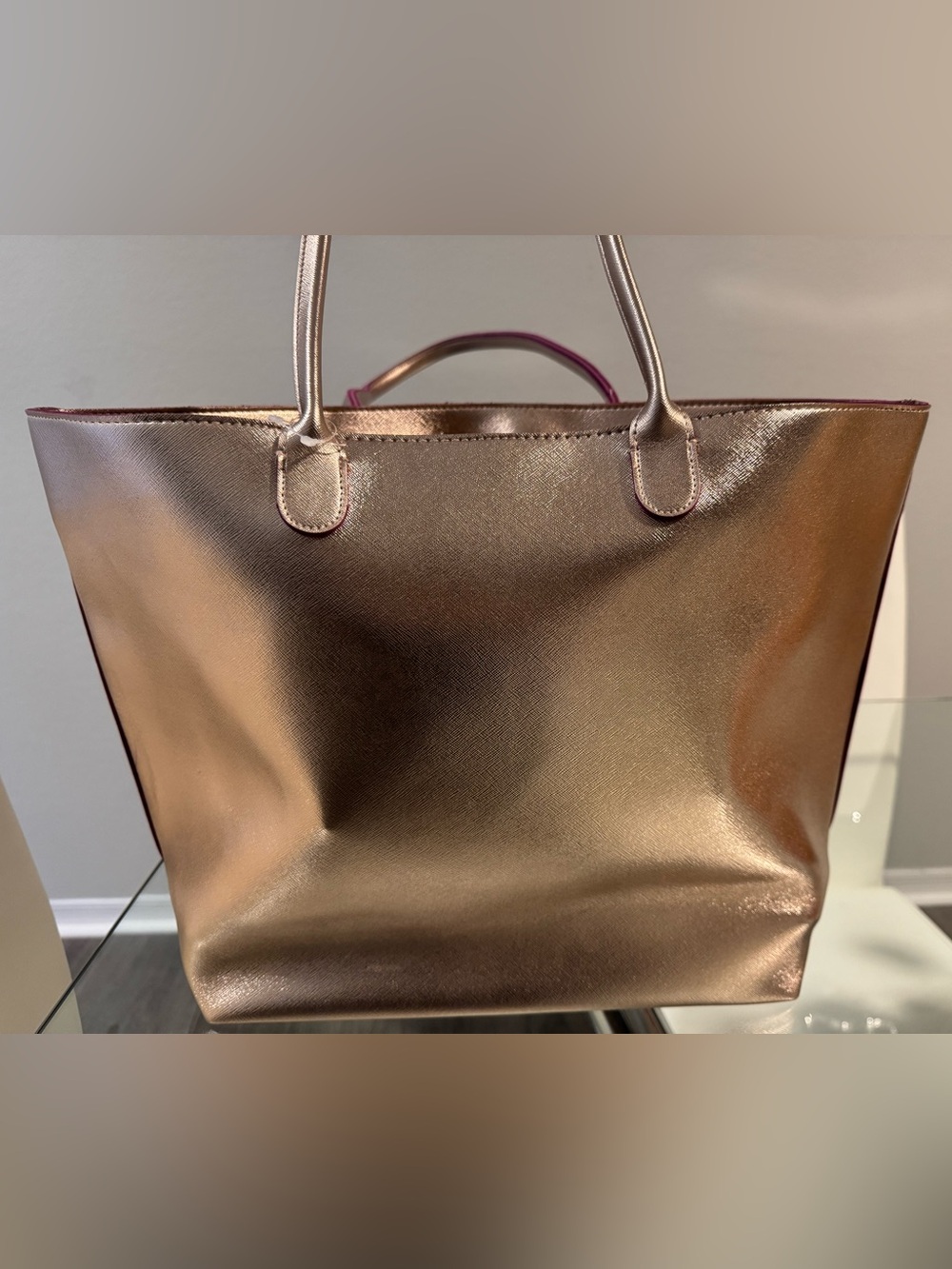 Bath & Body Works Metallic Rose Gold Tote